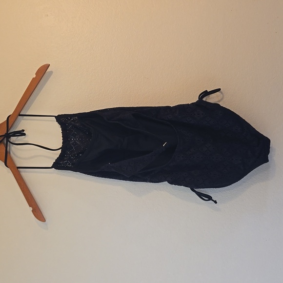 Crochet High Neck Halter One Piece Swim Suit - Picture 6 of 11